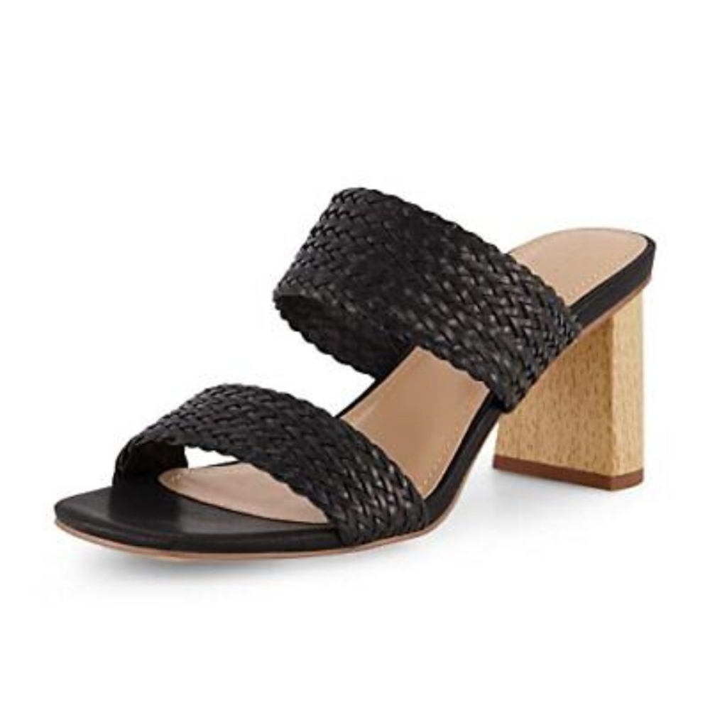 CUSIONAIRE ILYA black woven strappy sandals size 8.5M